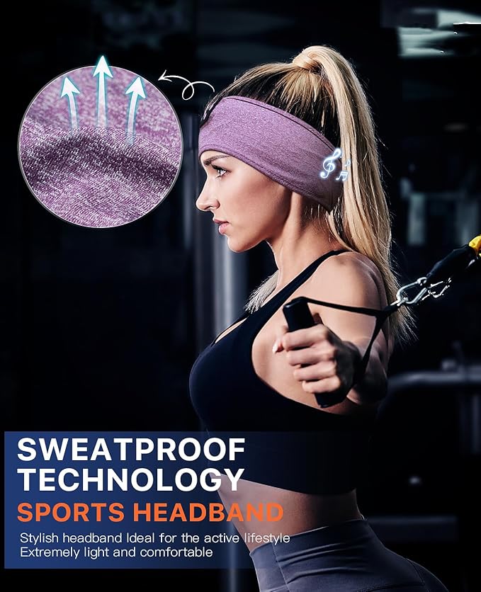 Perytong Sleeping Headphones, Bluetooth Headband, Soft Comfortable Headphones for Sleeping, Nap, Relaxation, Meditation, Yoga, Running, Jogging, Cool Tech Gifts for Women Men - Bloomnest