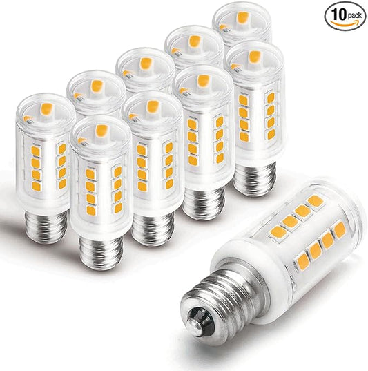 E12 C7 Small Base LED Night Light Bulbs, 7W&15W Incandescent Equivalent, 1W 120V 150LM Non-Dimmable 2700K Warm White LED Salt Lamp Bulbs for Dryer, Fridge, Decorations, 10 Pack - Bloomnest