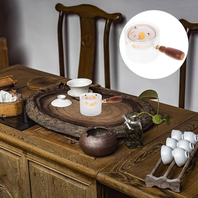 Ceramic Teapot Rotating Side Handle for Smooth Pouring Small Capacity Household Tea Pot for Brewing Loose Leaf Tea Easy to