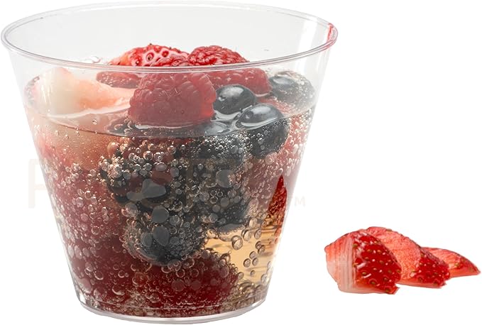Prestee 400 Pcs Clear Plastic Party Cups Disposable - 9 oz Clear Plastic Cup for Cold Beverages, Cocktails, Smoothies, and Desserts - Durable PET Cups for Gatherings, Events, and Catering - Bloomnest