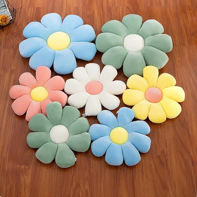 Flower Shaped Throw Pillow - Soft Seating Cushion for Bedroom, Sofa, Bed, Reading - Floor Plush Room Decor (15 inch, Pink) - Bloomnest