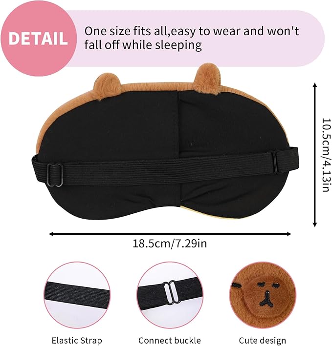 Cute Sleep Eye Masks for Kids, Kawaii Cartoon Kids Sleeping Mask for Women Boys Girls Teens, Soft Plush Adjustable Eyeshade Silk Travel Nap Eye Cover, Brown Burger - Bloomnest