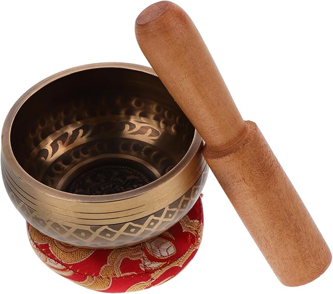 BESPORTBLE 1Set Singing Bowl with Wooden Mallet Handicraft Sound Bowl for Meditation Home Decor and Relaxation Durable Multi Purpose Decorative Bowl - Bloomnest