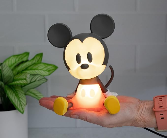 Disney Mickey Mouse Figural Mood Light | Nightstand Table Lamp with LED Light for Bedroom, Desk, Living Room | Home Decor Room Essentials, Cute Gifts and Collectibles | 6 Inches Tall - Bloomnest