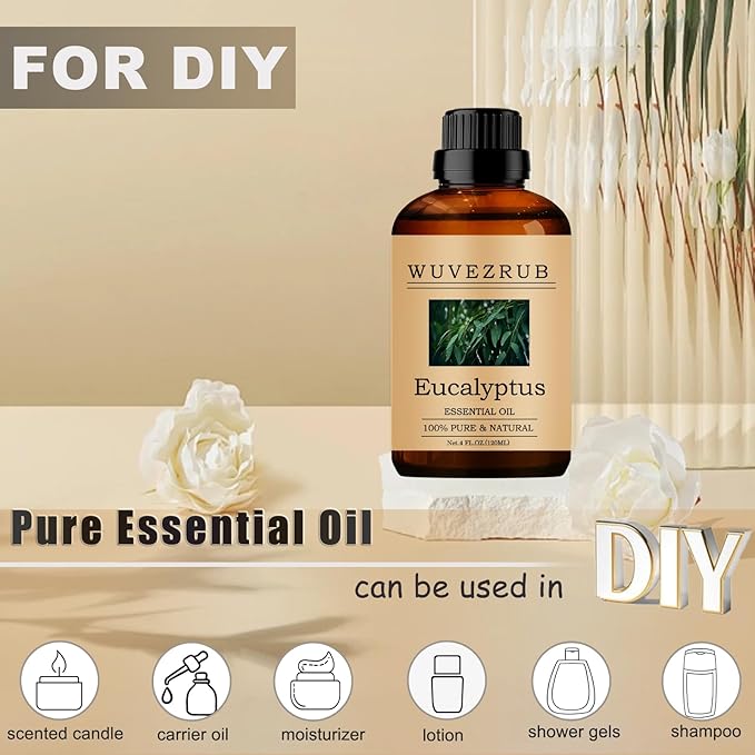 Eucalyptus Essential Oil - 120ML, 100% Pure and Natural for Aromatherapy Diffuser - 4 Fl Oz - Bloomnest