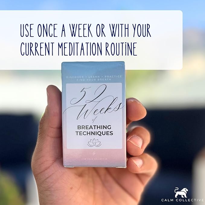 Calm Collective 52 Breathwork Cards - Vagus Nerve Breathing Exercises for Anxiety Relief, Emotional Regulation, & Cortisol Manager - Biohack Mental Health & Relaxation Gift (Travel Size) CalmCollective
