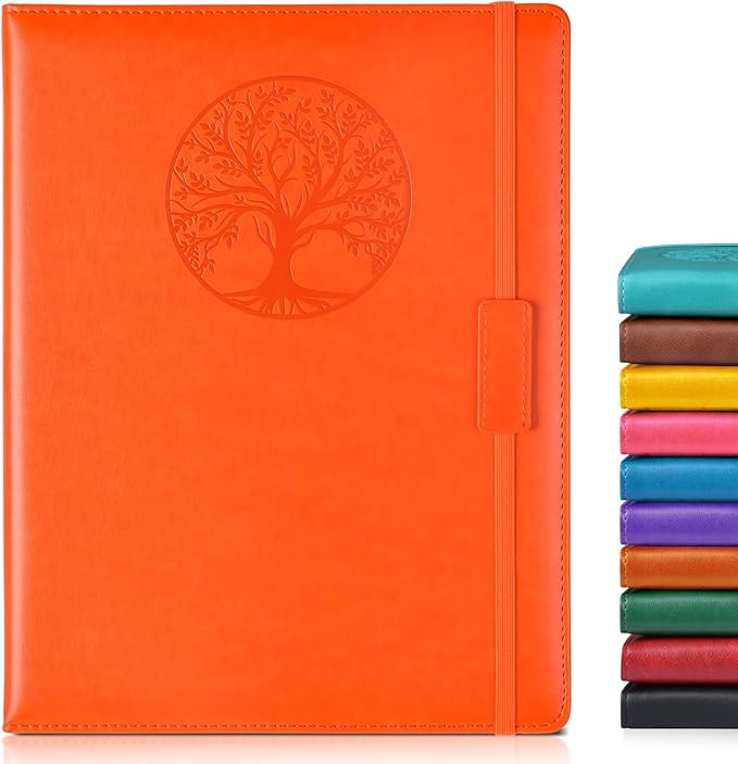 Lined Journal Notebook for Women Men,256 Pages A4 Large Hardcover Leather Journals for Writing,Travel,Business,Work,School,College Ruled Notebooks for Note Taking, Diary Notepad 8.6"×11" - Bloomnest