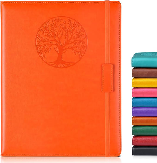Lined Journal Notebook for Women Men,256 Pages A4 Large Hardcover Leather Journals for Writing,Travel,Business,Work,School,College Ruled Notebooks for Note Taking, Diary Notepad 8.6"×11" - Bloomnest