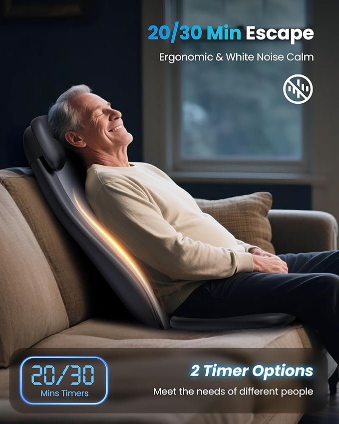 COMFIER Shiatsu Massage Cushion with Heat,2D/3D Shiatu Back Massager with App Control,Deep Tissue Kneading Massage Chair Pad with Vibration,Back Massager for Chair,Gifts for Dad,Mom - Bloomnest