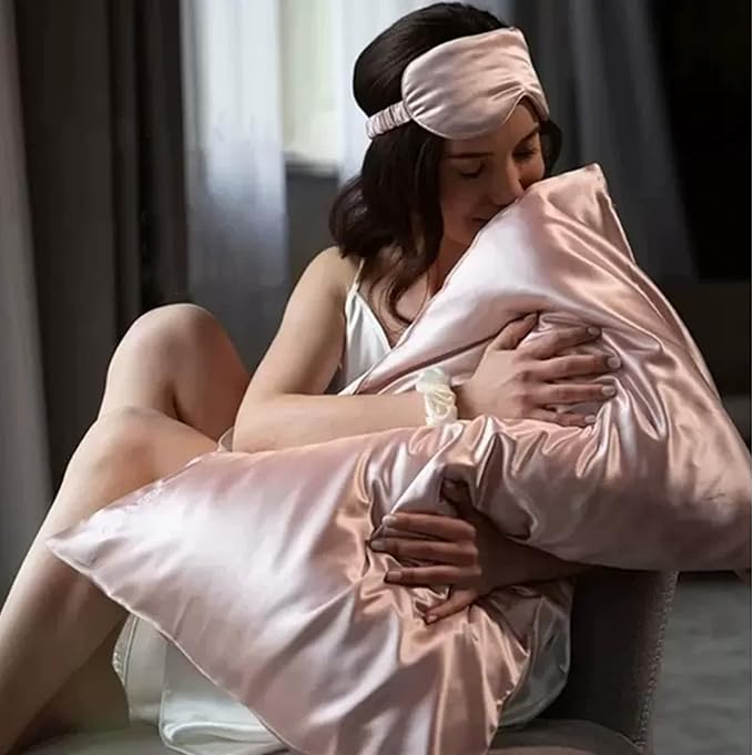Pink Silk Pillowcase - Certified 22 Momme Organic Mulberry Silk, Silky Pillow Cases for Beauty Sleep, Anti-Wrinkle, Girly Gifts for Women, Premium Self Care Item, 1 Pc 20"x36" (King, Pink) - Bloomnest