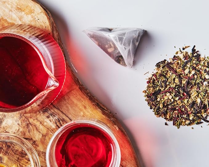 Grace Farms Organic HIBISCUS ORANGE Herbal Tea (100 Enveloped Pyramid Sachets w/String & Tag) | Healthy and Caffeine Free | Organic, Fair Trade and Kosher Certified | Gives Back 100% of Profits - Bloomnest