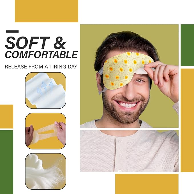 ProCIV 16 Packs Steam Eye Masks for Dry Eyes Heating Eye Mask Warm Compress for Eyes Relief Stress, Eye Fatigue Travel Essential Self Heating Moist Sleep Mask SPA Accessories - Bloomnest