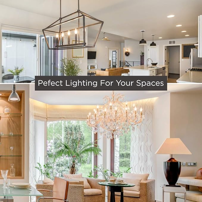 GoodBulb 15-Watt Incandescent Flame Tip Light Bulbs | CA10 Clear Finish E12 Base 2700K Warm White Color | Dimmable 100 Lumens | Decorative Chandelier Bulbs | Pack of 12 Bulbs - Bloomnest