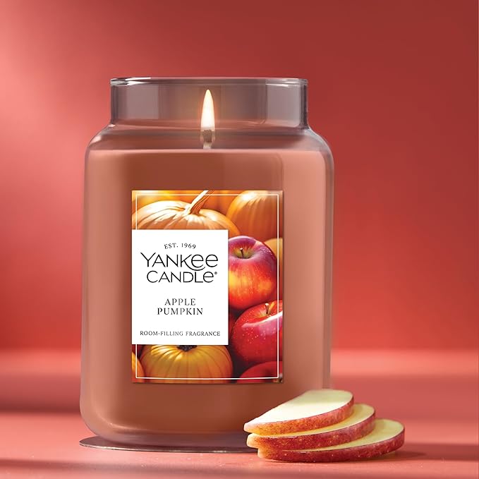 Yankee Candle Apple Pumpkin, Fall Scented Candle, 22oz Large Jar with up to 150 Hour Burn Time - Bloomnest