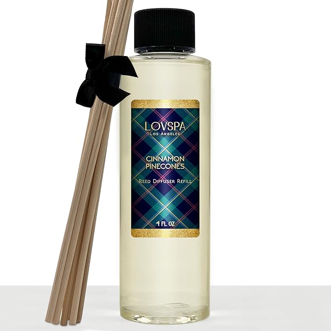 LOVSPA Cinnamon Pinecones Diffuser Oil - Fall Essential Oils for Diffuser Refill & Air Freshener Room Spray - Long-Lasting & Natural Home Fragrance, Scented Oil for Diffusers, USA Made, 4oz - Bloomnest