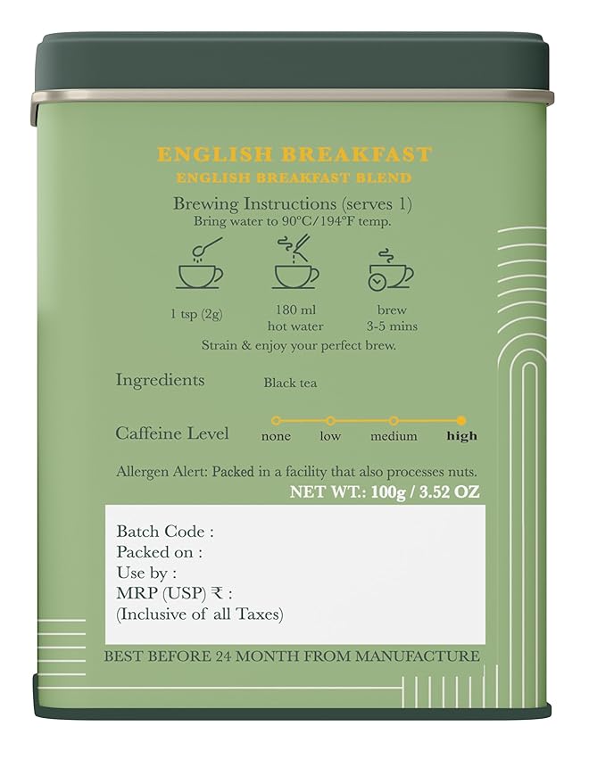 Luxmi Estates - Tale of Two Estates - Organic English Breakfast Tea - Loose Leaf - 100g (50 Cups) | Made with Organic Darjeeling & Assam Tea from India | Smooth, Flavorful, Robust and Caffeinated - Bloomnest