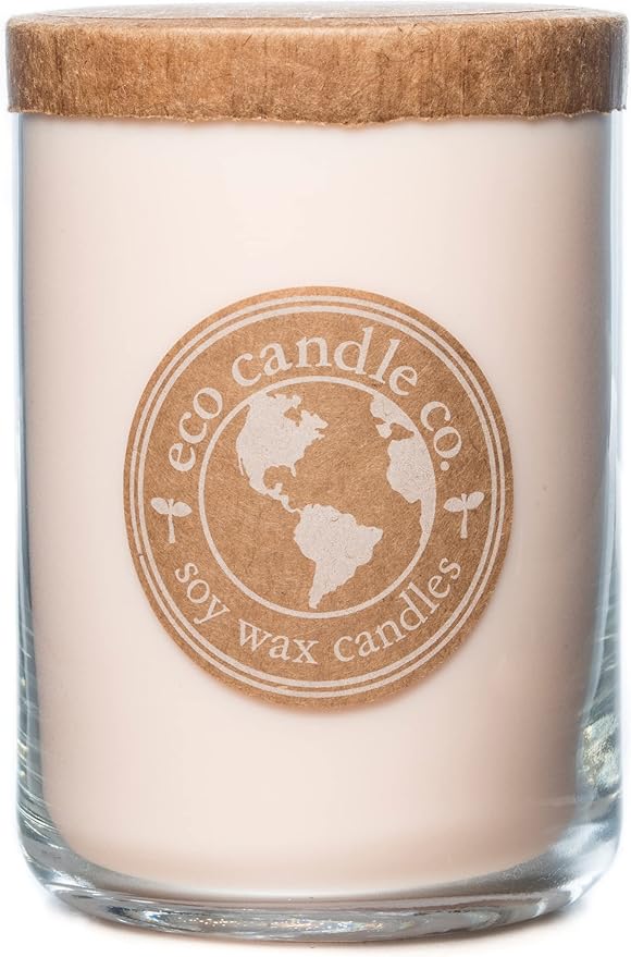 ECO CANDLE CO. Recycled Candle, Gardenia & Guava, 26 oz. - Scents of Gardenia, Jasmine, Guava, & Tropical Greens - 100% Soy Wax, No Lead, Kraft Paper Label & Lid, Hand Poured, Phthalate Free - Bloomnest