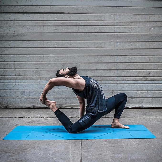 Liforme Original Yoga Mat – Free Yoga Bag Included - Patented Alignment System, Warrior-like Grip, Non-slip, Eco-friendly, sweat-resistant, long, wide, 4.2mm thick mat for comfort - Bloomnest