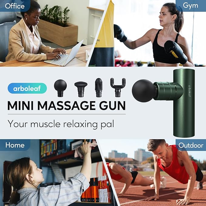 arboleaf Massage Gun Deep Tissue, Full-Metal Electric Portable Hand Held Massager Gun for Back, Body Sore Muscles, Pain Relief, Gifts, Office, Home, Athletes - Bloomnest