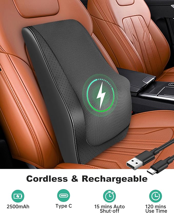 Cordless Shiatsu Neck Massager with Heat & Vibration, Back Neck Shoulder Massager for Pain Relief Deep Tissue, 4D Kneading Back Massage Pillow, Rechargeable Portable Massage, Gifts for Mom,Dad - Bloomnest