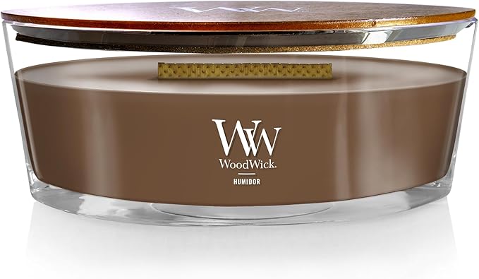 WoodWick Humidor Gifts for Women and Men, 16 oz Ellipse Candle with Crackling Wick - Bloomnest