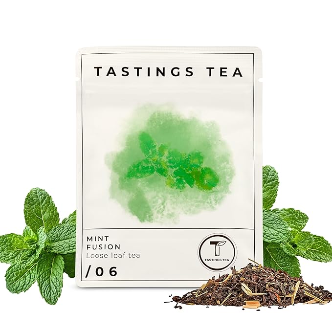 Tastings Tea Mint Fusion - 3.5oz Loose Leaf | Energising Boost | Small-Batch Freshness - Bloomnest