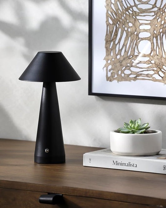 Mark&Day Table Lamps, Sharda Traditional Black Bedside Table Lamp for Nightstand Bedroom, Living Room or Office (12" H x 6" W x 6" D) - Bloomnest