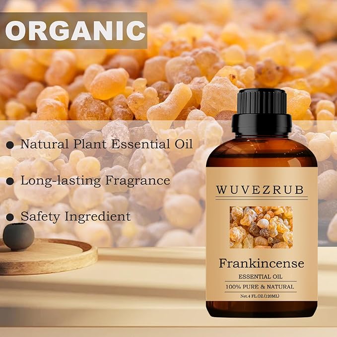 Frankincense Essential Oils 120ML, 100% Pure and Natural Essential Oil for Aromatherapy Diffuser - 4 Fl Oz/Frankincense WUVEZRUB