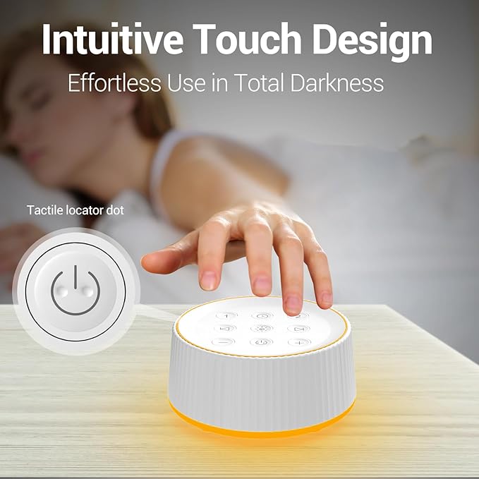 BGOVERSS Sound Machine with 26 Soothing Sounds, 10 Colors Night Light White Noise Machine for Adults Baby Kids Sleep Machines Function, Volume Levels 6 Timers for Home Office Travel - Bloomnest