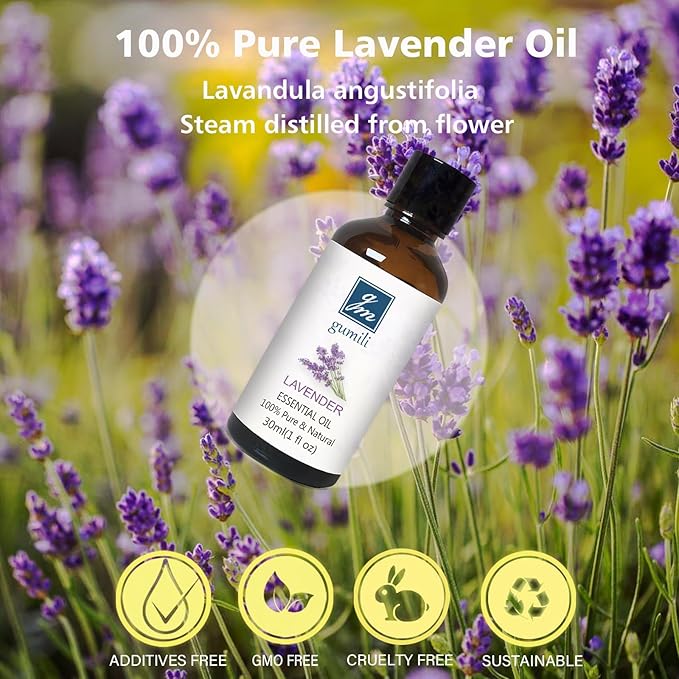 Lavender Essential Oil, Pure Lavender Oil for Skin, Hair, Diffuser, Spray, Body Wash, Lotion, Soap, Household - 1 Oz/30ml - Bloomnest