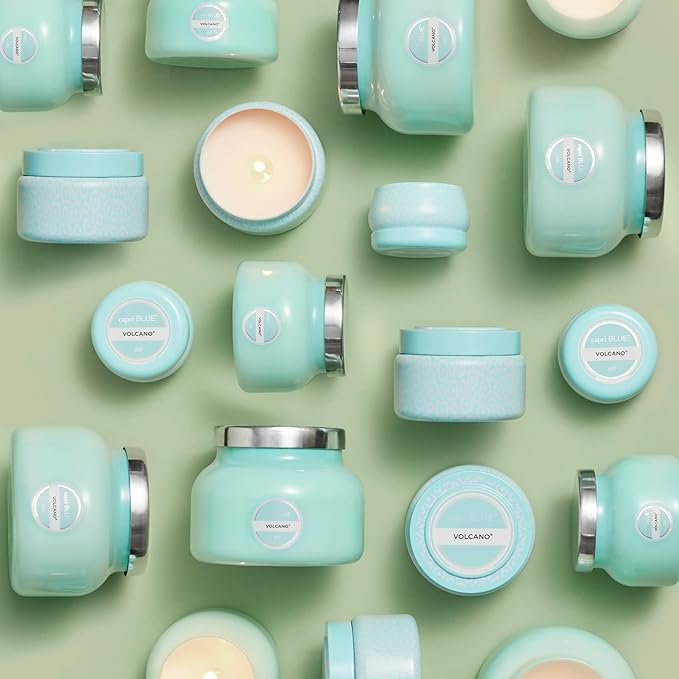 Capri Blue Volcano Scented Candles - Luxury Glass Jar Candles for Home Scented with Tropical Fruit & Sugared Citrus - Soy Wax Blend - Capri Blue Volcano - Aqua Color (8 oz) - Bloomnest