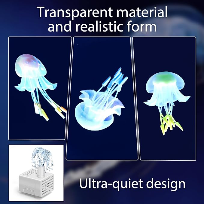 EDIER Jellyfish Lamp, 15 Inch Large Jellyfish Aquarium with Realistic Jellyfish & Noiseless Pump, Jelly Fish Light Lamp for Home Office Decor, Holiday Gift - Bloomnest