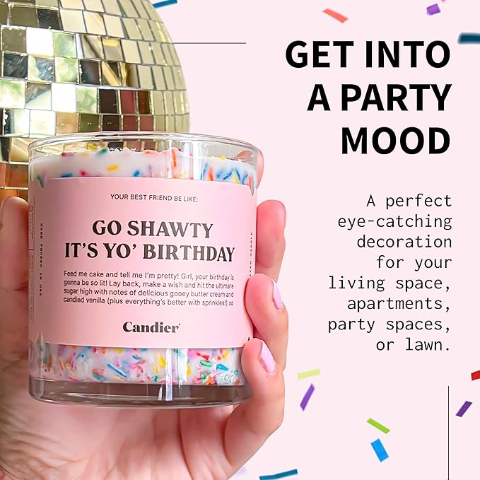 Birthday Cake Scented Candle, Natural Soy Candle with Birthday Cake & Buttercream Notes, Aromatherapy for Relaxation, Unique Candles Gifts for Women, 60-Hour Burn Time - Candier by Ryan Porter - Bloomnest