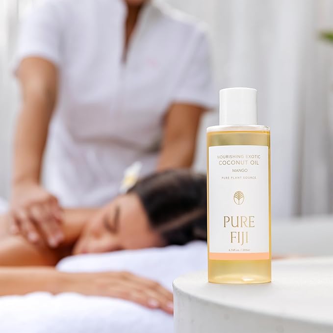 PURE FIJI Nourishing Exotic Coconut Body Oil, Mango (7.7 fl oz/230ml)