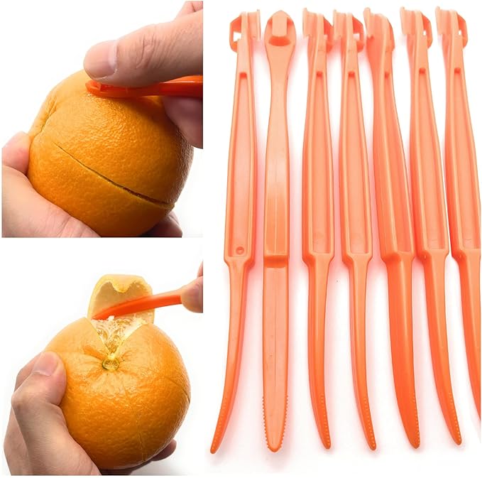 Orange Peeler Tool, 7 Pack, Citrus Peeler for Orange Peeling Orange Opener Slicer Cutter, Safty Plastic, Easy to Grip, Use and Clean, Kitchen Gadgets Vegetable Slicer Kiwi Tool - Bloomnest