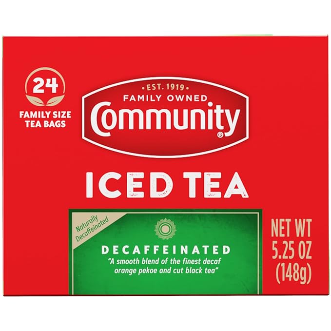 Community Coffee Decaf Tea, 24 Family Size Tea Bags (Pack of 1) - Bloomnest