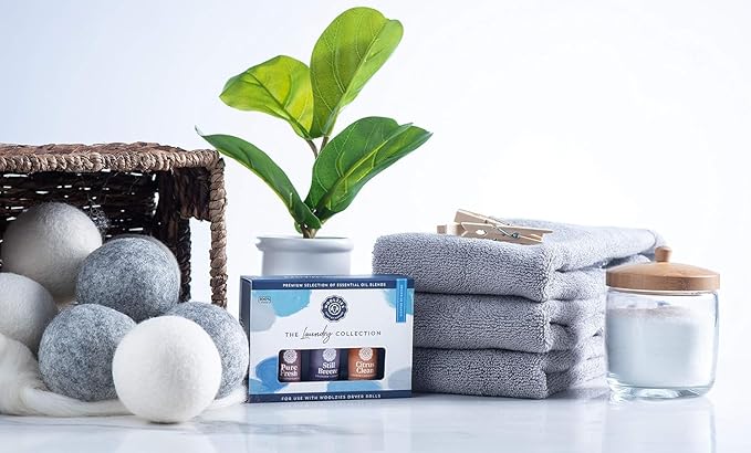 Woolzies Laundry Collection Essential Oil Set | 100% Pure Therapeutic Grade Aromatherapy Oil | Use with Wool Dryer Balls or Oil Diffuser | Gift Set Includes Pure Fresh, Still Breeze, Citrus Clean - Bloomnest