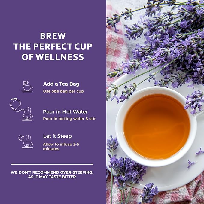 Life Plus Style Gourmet Pagoda Garden Chamomile Lavender Organic Herbal Tea Caffeine Free Hot or Iced Floral Blend Natural Delicious Sleep Tea 60 Tea Bags - Bloomnest