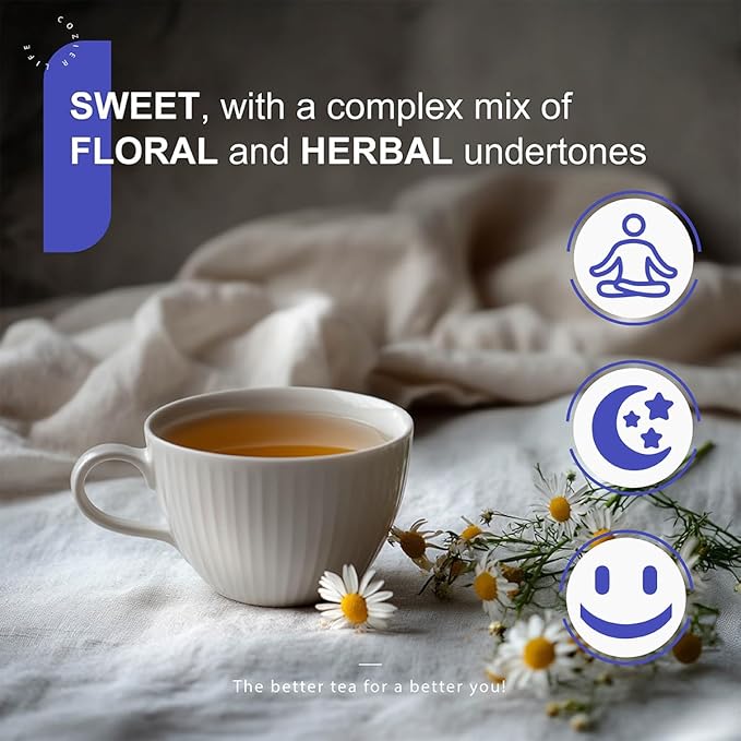 WT WEETEE Chamomile & Passionflower Nighty Herbal Tea Bags 50 Counts, Includes Spearmint, Valerian Root, Lavender, Peppermint & More, Natural Caffeine-free - Bloomnest