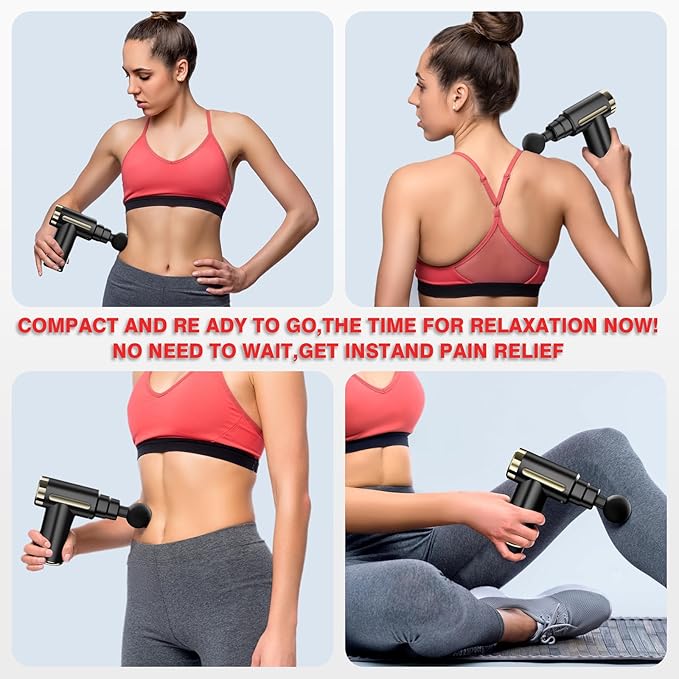cotsoco Massage Gun, Massage Gun Deep Tissue for Pain Relief with 4 Massage Heads & 6 Speeds, Electric Mini Handheld Body Massager for Any Pain Relief, Best Gifts for Dad and Mom - Bloomnest