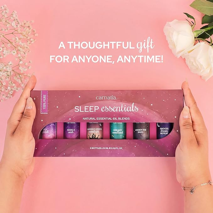 Carnatia Sleep Essentials Essential Oil Set – 100% Pure & Natural Aroma Blends for Deep Sleep, Stress Relief & Relaxation | Calming Oils for Diffusers, Pillows & Bedtime Routines - Bloomnest