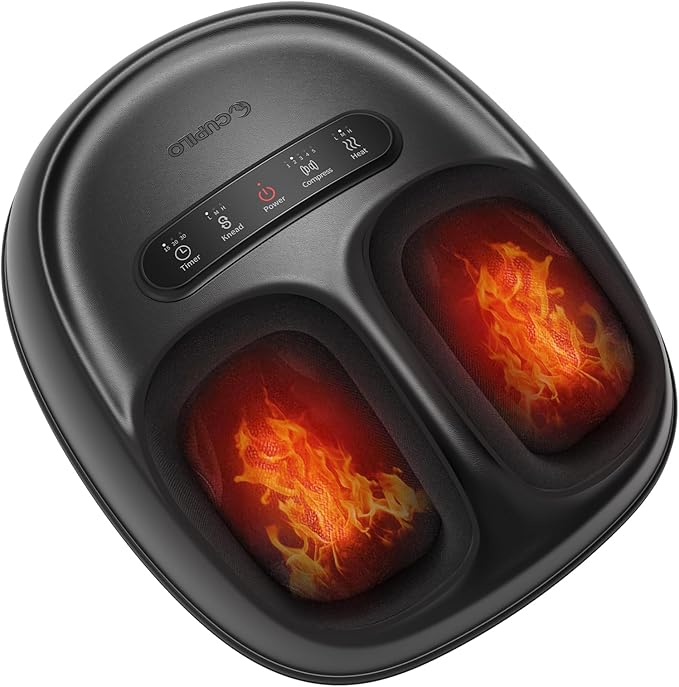 Foot Massager with Heat, Shiatsu Feet Massager for Plantar Fasciitis Relief, Adjustable Kneading and Compression Foot Massage Machine for Neuropathy Pain, Fits Up to 13" - Bloomnest