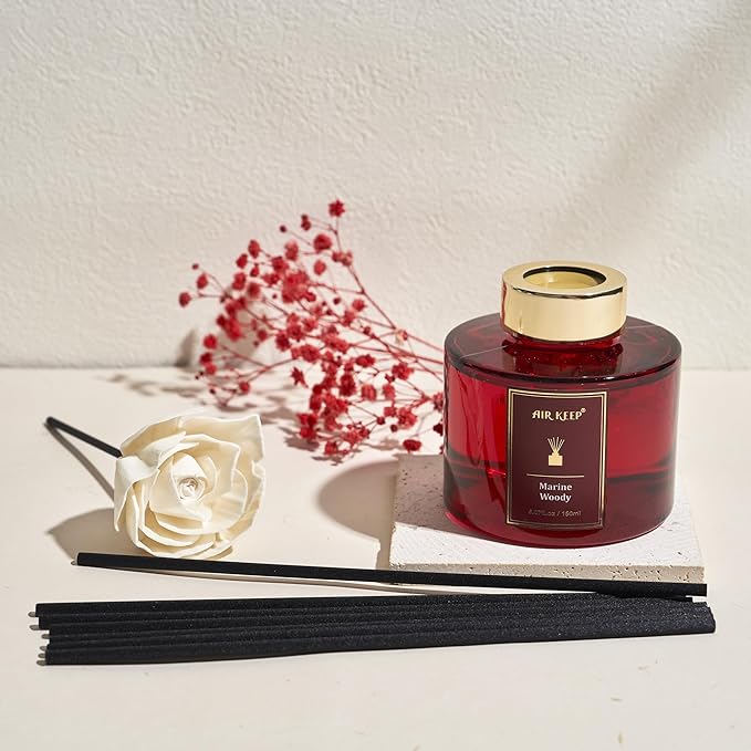 Airkeep Flower Reed Diffusers Set, 5.07 oz Pineapple/Rose/Cedarwood Scented Oil Diffuser with 8 Reed Sticks, Home Fragrance Diffuser Gift Set for Bathroom & Office Decor 150ml - Bloomnest