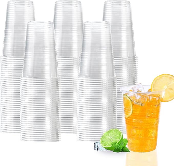 9 oz Clear Plastic Cups, 500 Count Bulk Disposable Tumbler with Heat Resistance, PP Clear Plastic Cups for Party, Cold Coffee, Soda, Juice (9oz 500count) - Bloomnest