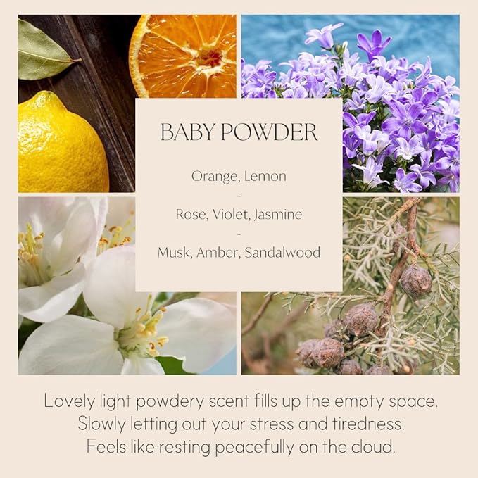 396 st. Rose Flower Reed Diffuser, Baby Powder, 200ml(6.7oz) / Reed Diffuser Sets, Home Fragrance, Scented Oils, Home & Bathroom Décor - Bloomnest