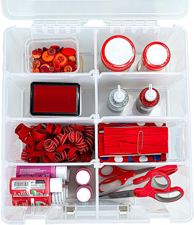 ArtBin 6990AB Super Satchel Double Deep Compartment Box - Art Storage with 8 Removable Compartments, Smart Closure for Craft Supplies (Gold- Pack of 1) - Bloomnest