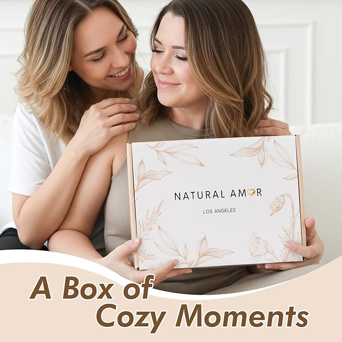 Natural Amor 8-Piece Spa Gift Set with Blanket – Self-Care Box with Rose Clay Mask, Bath Bomb, Goat Milk Soap, Candle– Relaxation Gift for Women – Pink Ribbon Blanket - Bloomnest