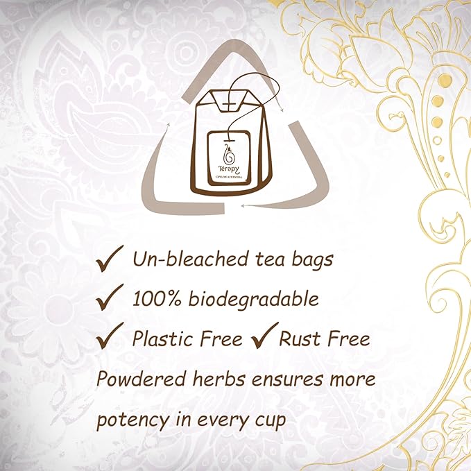 Térapy Ceylon LIVERTOX Organic Herbal Tea Bags | Helps with Liver Kidney Cleanse Detox & Repair | 100% Natural Ayurvedic Ingredients including Turmeric, Aloe Vera and Lemongrass | 20 Individually Wrapped Tea Bags - Bloomnest