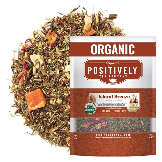 Organic Positively Tea Company, Island Breeze Rooibos Tea, Loose Leaf, 16 Ounce - Bloomnest