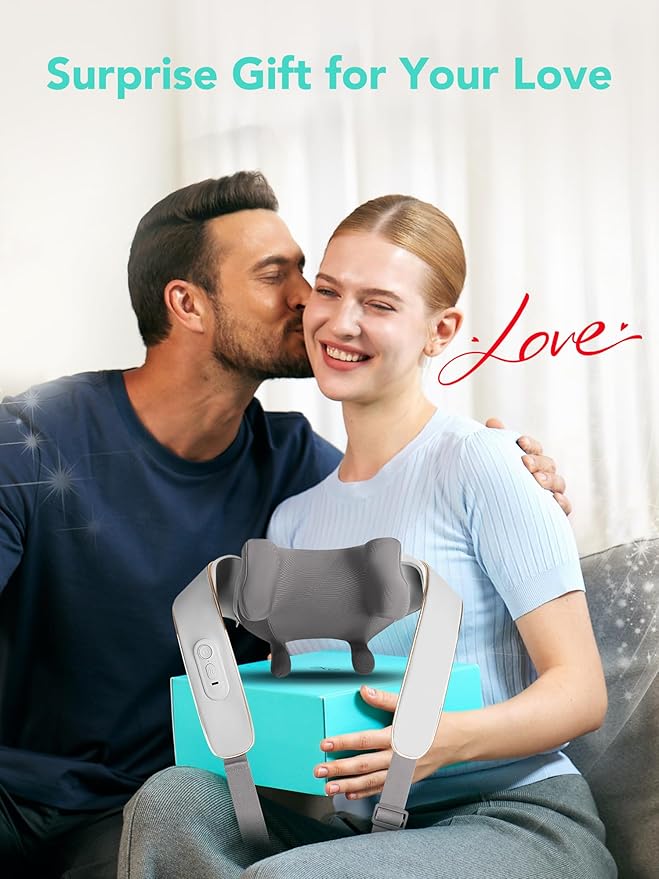 SKG 2025 Neck Massager for Pain Relief, Deep Tissue 6D Kneading with Heat, Cordless Neck & Shoulder Massage, Valentine Gift for Men & Women, H5 Mini - Bloomnest